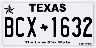 TX license plate BCX1632