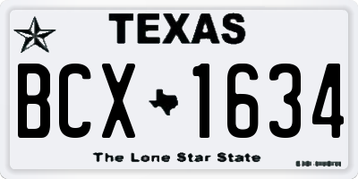 TX license plate BCX1634