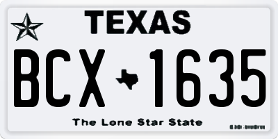TX license plate BCX1635