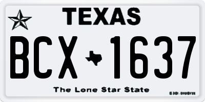 TX license plate BCX1637