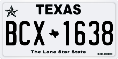 TX license plate BCX1638