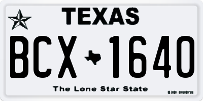 TX license plate BCX1640
