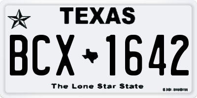 TX license plate BCX1642