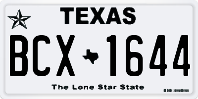 TX license plate BCX1644