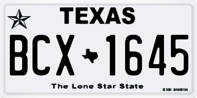 TX license plate BCX1645
