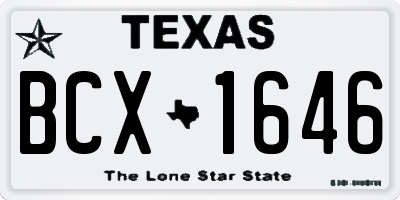 TX license plate BCX1646