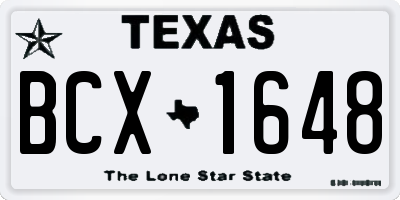 TX license plate BCX1648