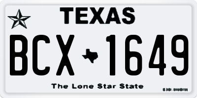 TX license plate BCX1649