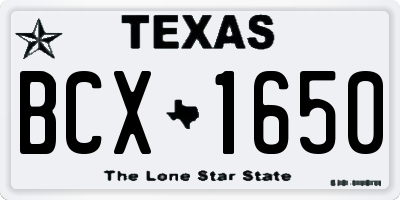 TX license plate BCX1650