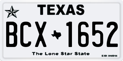 TX license plate BCX1652