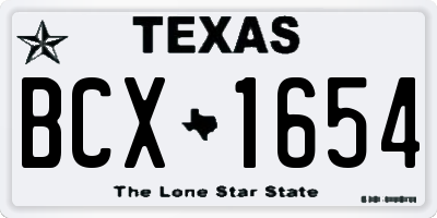 TX license plate BCX1654