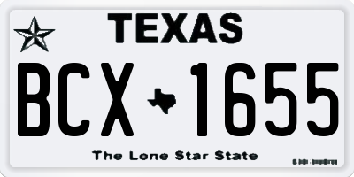 TX license plate BCX1655