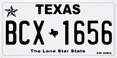 TX license plate BCX1656