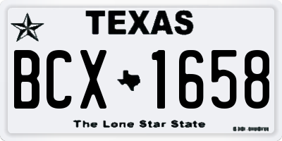 TX license plate BCX1658