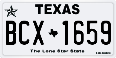 TX license plate BCX1659