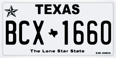 TX license plate BCX1660