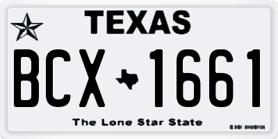 TX license plate BCX1661