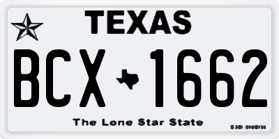 TX license plate BCX1662