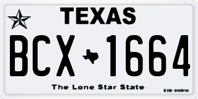TX license plate BCX1664