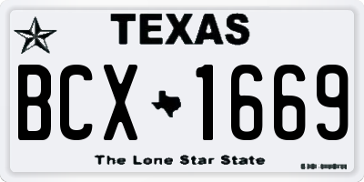 TX license plate BCX1669