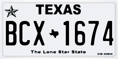 TX license plate BCX1674