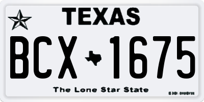 TX license plate BCX1675