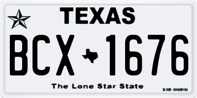 TX license plate BCX1676