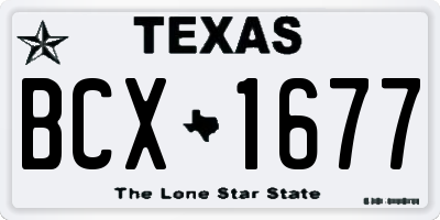 TX license plate BCX1677