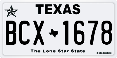 TX license plate BCX1678