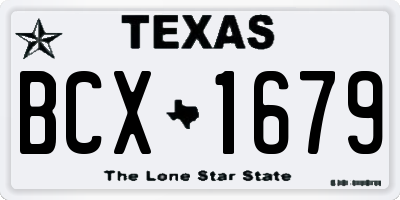 TX license plate BCX1679