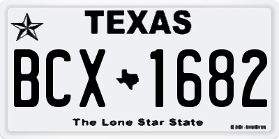 TX license plate BCX1682