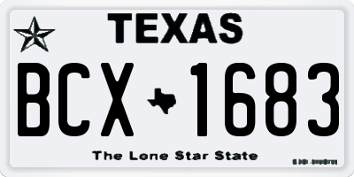 TX license plate BCX1683