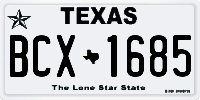 TX license plate BCX1685
