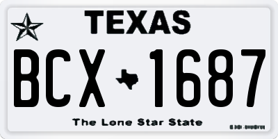 TX license plate BCX1687