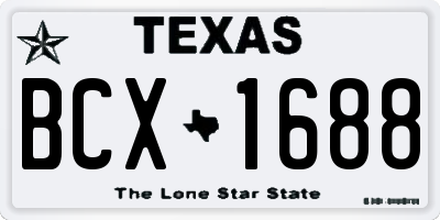 TX license plate BCX1688