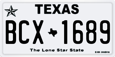 TX license plate BCX1689