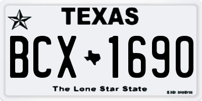 TX license plate BCX1690