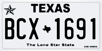 TX license plate BCX1691