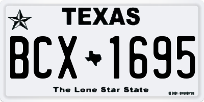 TX license plate BCX1695