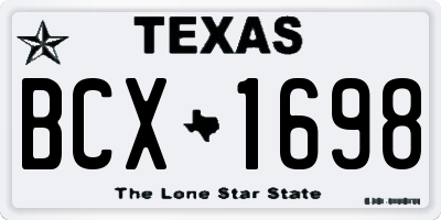 TX license plate BCX1698