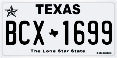 TX license plate BCX1699