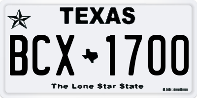 TX license plate BCX1700