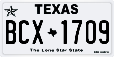 TX license plate BCX1709