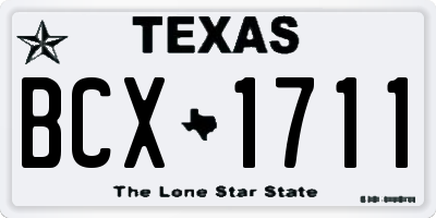 TX license plate BCX1711