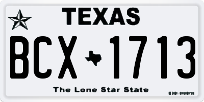 TX license plate BCX1713