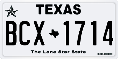 TX license plate BCX1714