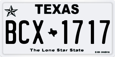 TX license plate BCX1717