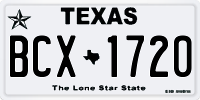 TX license plate BCX1720