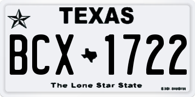 TX license plate BCX1722