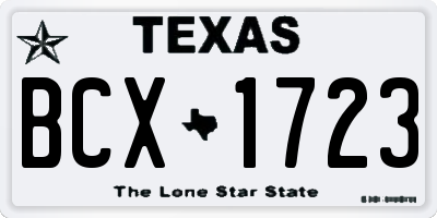 TX license plate BCX1723